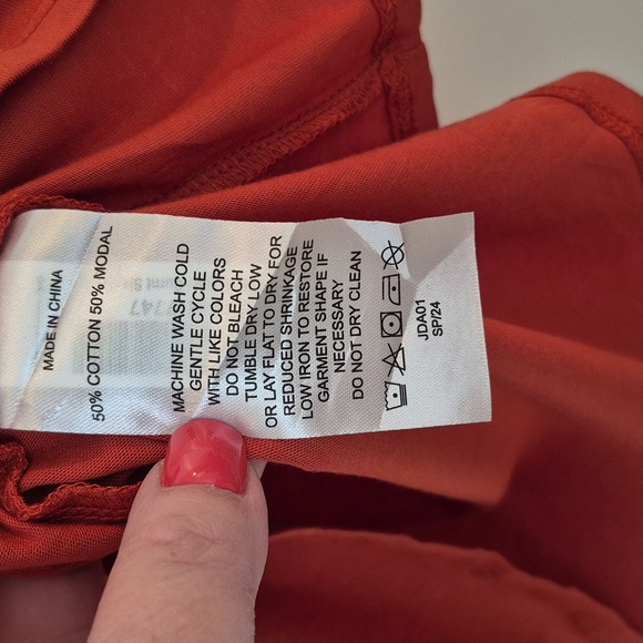 NWT Quince Modal Cotton Blend Scoop Neck T Shirt Basic Classic Burnt Orange - Picture 5 of 6